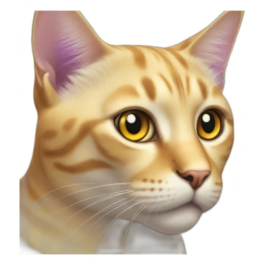 cat with one purple and one golden eye sticker