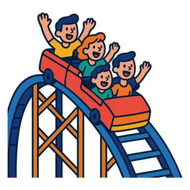 montaña rusa, vibrant toon style sticker