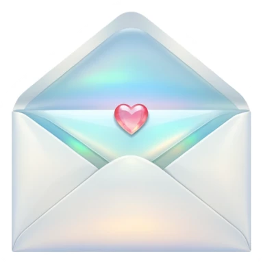 a beautiful romantic white opal envelope sticker
