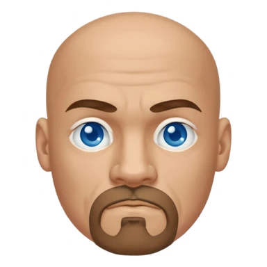 White middle age boxer goatee bald head blue eyes sticker
