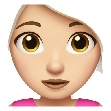 Blonde girl with brown eyes pink holding a pug sticker