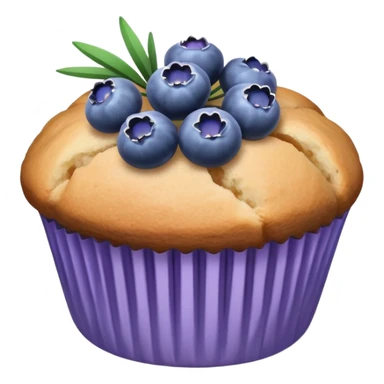 Lavender flower sprig muffin with blue berries sticker