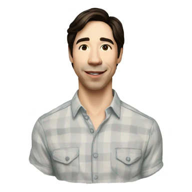 Justin Long wearing shirt sticker
