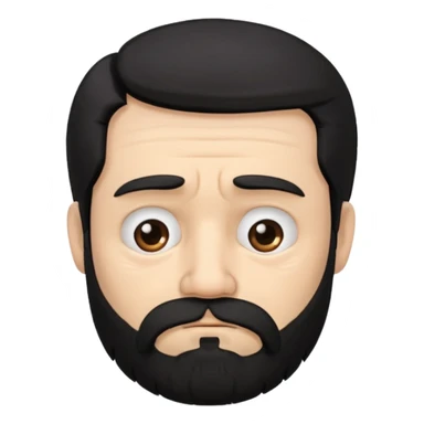 мужчина с белым тоном кожи и черными волосами и бородой с грусным взглядом sticker