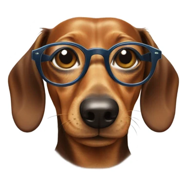 Dachshund wearing glasses sticker