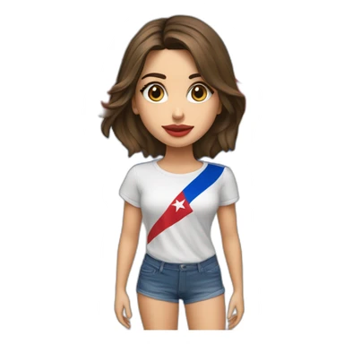 Ana de armas con una bandera de cuba sticker