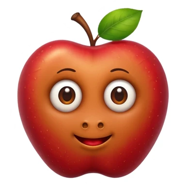 a Worm peeking, worm apple sticker