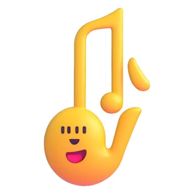 jazzy energetic musical emoji 3D effect shiny finish sticker