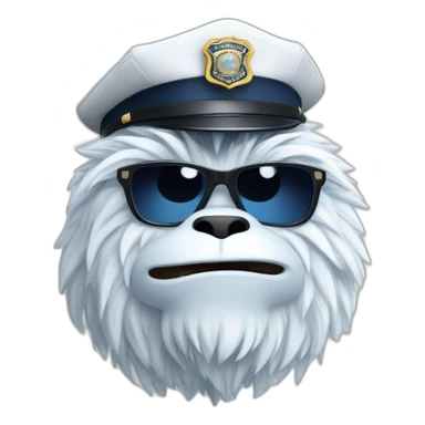 Yeti con gafas y gorra de policía  sticker