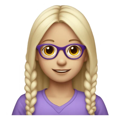 pale little girl in purple glasses sticker