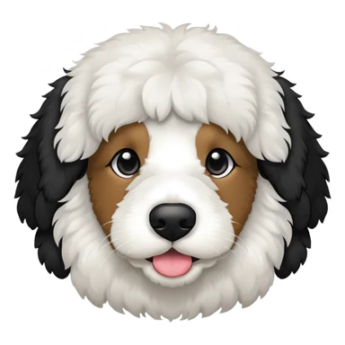 Bernedoodle black with white eyebrows and snout and chest and socks  sticker