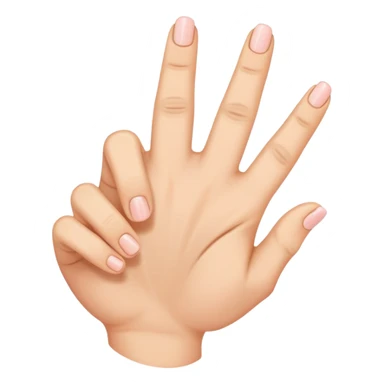 hand with index finger and ring finger down. with thumb , middle finger and pink up sticker