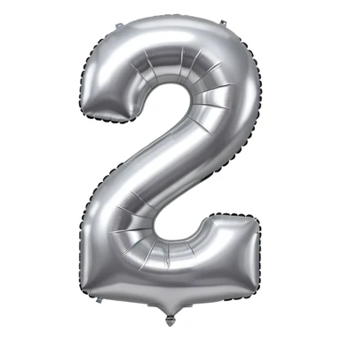 aluminum balloon shaped like number 2 sticker