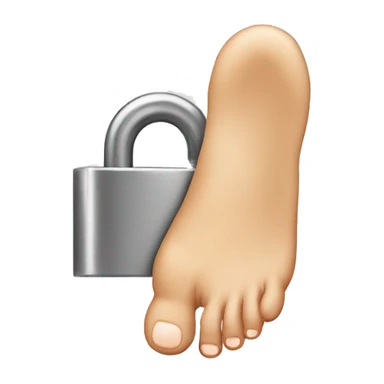 bare foot with a lock sticker