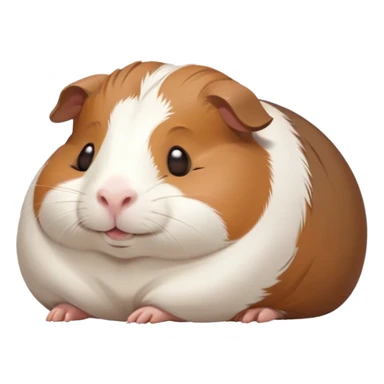 Meme-Worthy Cute Sleeping Brown and White Banded Guinea Pig Portrait Emoji, Head resting peacefully with a contented smile, showcasing a delightfully chubby build and a luxuriously soft banded coat of brown and white, eyes shut in a serene, cozy nap, Simplified yet hilariously adorable features, highly detailed, glowing with a soft, drowsy light, high shine, relaxed and utterly lovable, stylized with an air of playful laziness, bright and heartwarming, soft glowing outline, capturing the essence of a comically sleepy guinea pig, so meme-worthy it feels like it could instantly become the next viral sensation of adorable slumber! sticker
