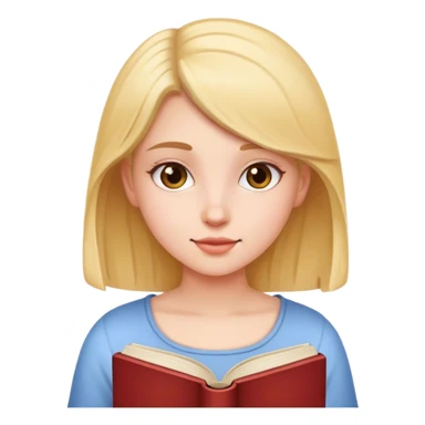 Girl with book reading  sticker