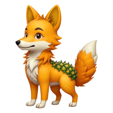 Pineapple-dog-wolf-Fox, full body sticker
