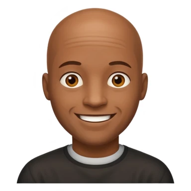 black bald man with strong and smile calm sticker
