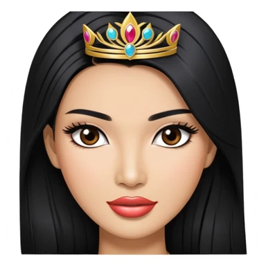 Miss universe south east Asian with very long straight black hair sticker
