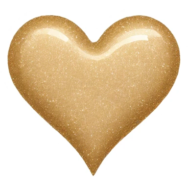 Beige glitter heart sticker