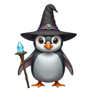 tall Demons Penguins with Witch Hat full body sticker