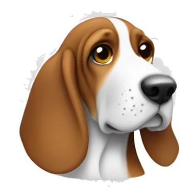 Beagle basset hound with white face sticker