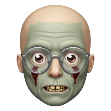 bald zombie with glasses sticker