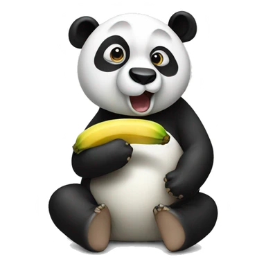 panda eat banana sticker