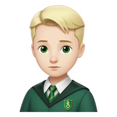 pregnant man in Slytherin uniform, pale skin, short blonde hair slicked back sticker