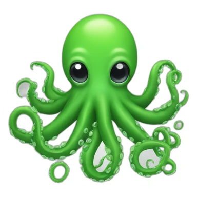 Green octopus sticker