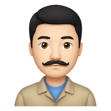 chinese guy w,th black hair and mustache sticker