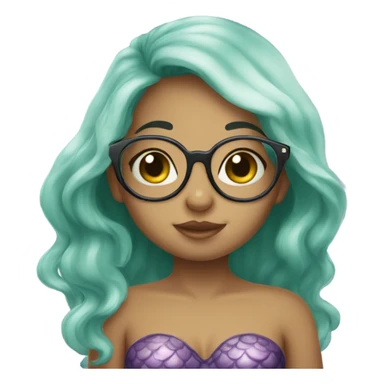 little cute mermaid kiss wearing glasses  sticker