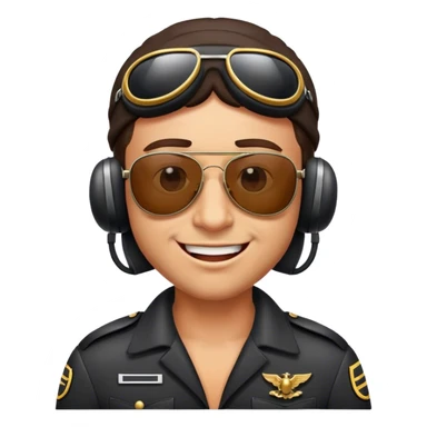 пилот в крутых , тёмных очках подмигивает  sticker