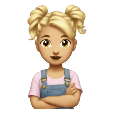 Blond baby girl with messybun sticker
