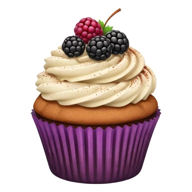cupcake with cinnamon dusting & blackberry on top sticker
