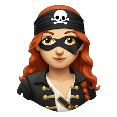 Redhead pirate with one eye patch sticker