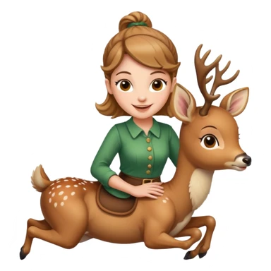 Kelly riding a baby deer sticker