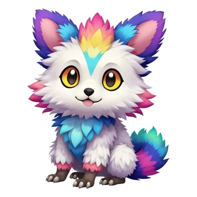  Colorful Kawaii Trico FurSona Fakemon Full Body sticker