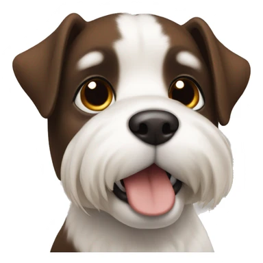 Brown-black-little white, mid size dog sticker