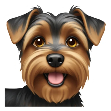 A mainly black with brown eyebrows and bottom snout dog Yorkshire-terrier/yorky mix sticker