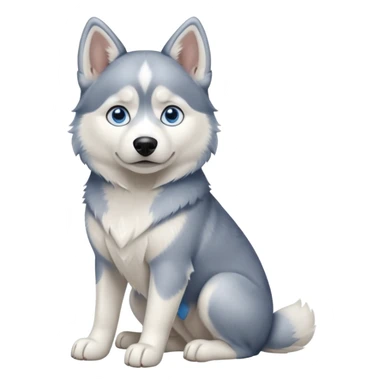 different dog full image husky sitting sticker