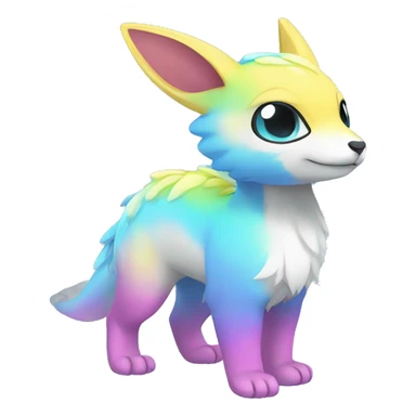 Cute cool shiny colorful animal hybrid Fakemon full body sticker