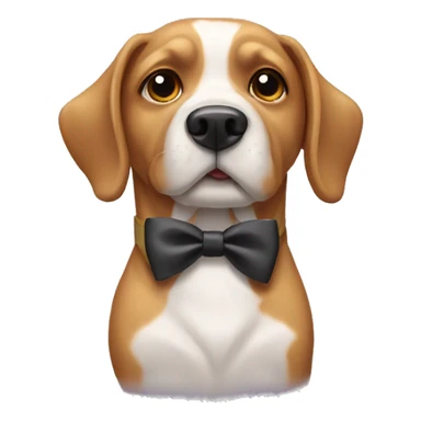 Dog with bow tie sticker