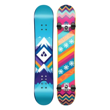 colorful patterned snowboard sticker