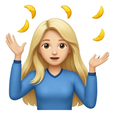 lady with long blonde hair throwing her ands in the air saying why sticker