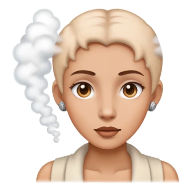 a woman with steam coming out of her ears sticker