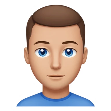 A guy with a buzzcut and blue eyes and brown hair  sticker