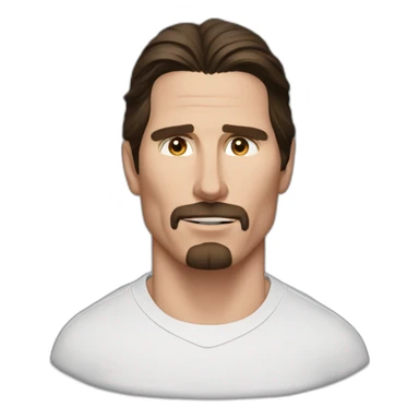 face christian bale with air pods on sticker