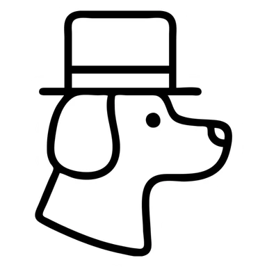 dog with tophat sticker