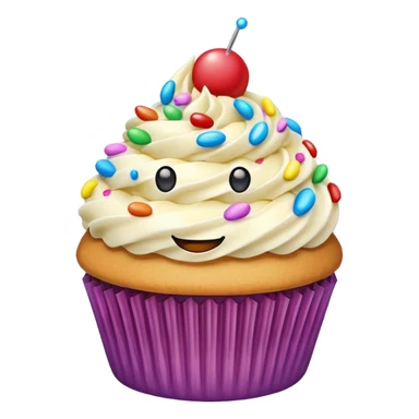 smiling cupcake sticker